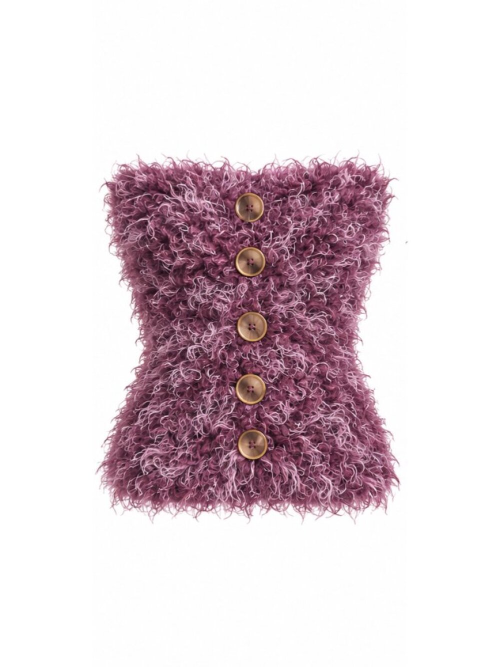 SMALL Purple Fluffy Strapless Top